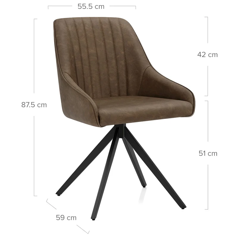 Chaise Faux Cuir - Amelia Marron