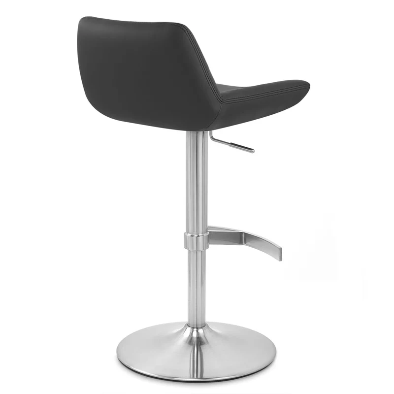 Chaise de Bar Simili Cuir Chrome Brossé - Christiana Noir