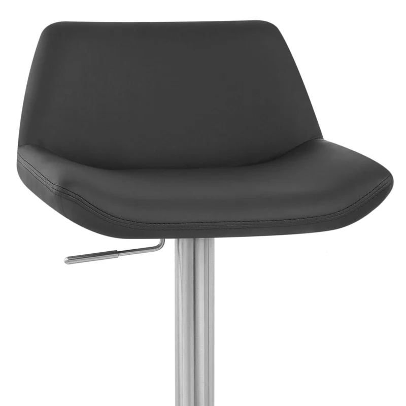 Chaise de Bar Simili Cuir Chrome Brossé - Christiana Noir