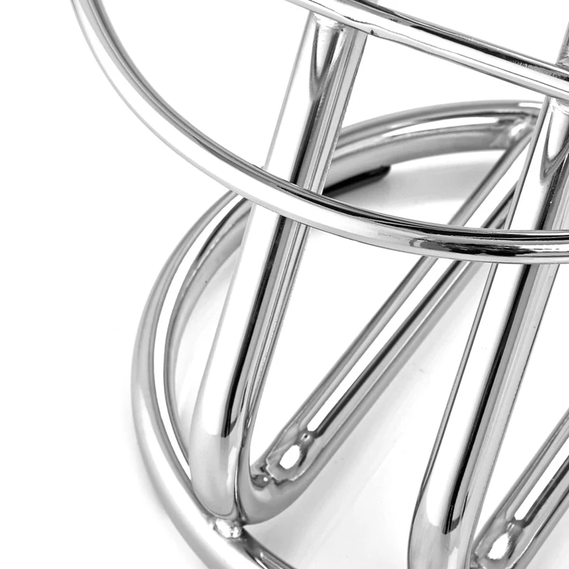 Tabouret Faux Cuir Chrome - Zaza Blanc