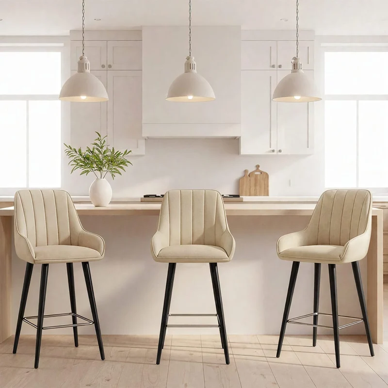Tabouret de Bar Faux Cuir - Rosa Crème