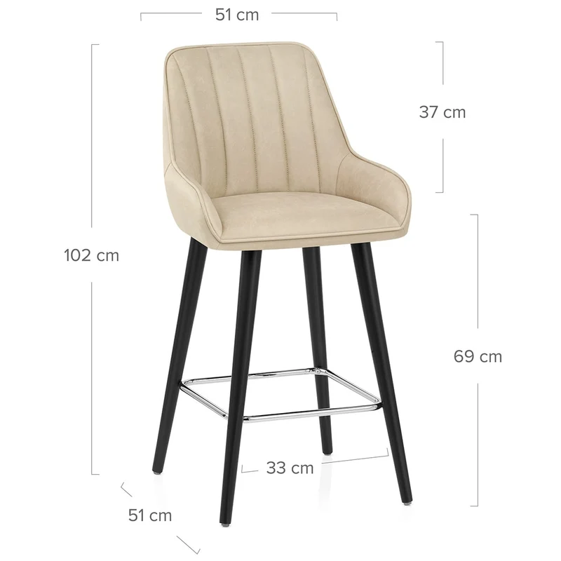 Tabouret de Bar Faux Cuir - Rosa Crème