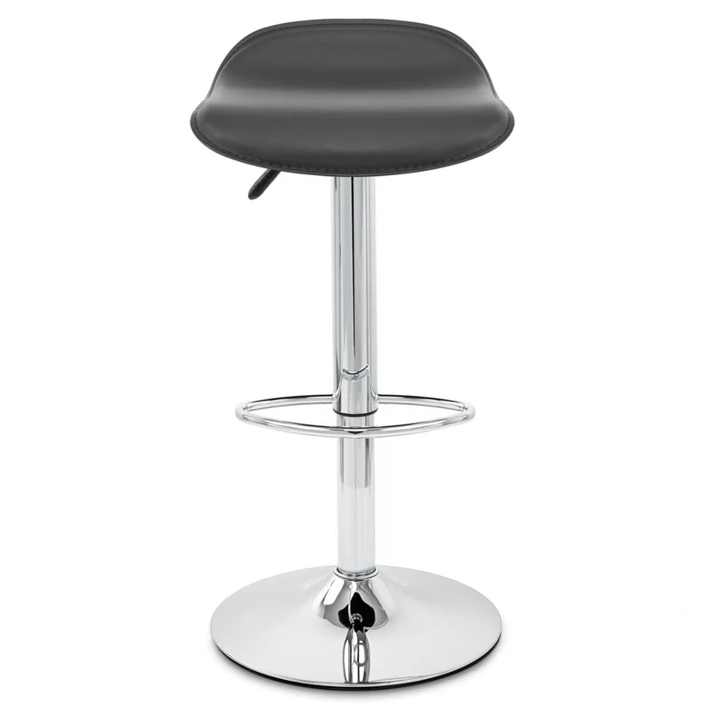 Chaise de Bar Faux Cuir Chrome - Zars Noir