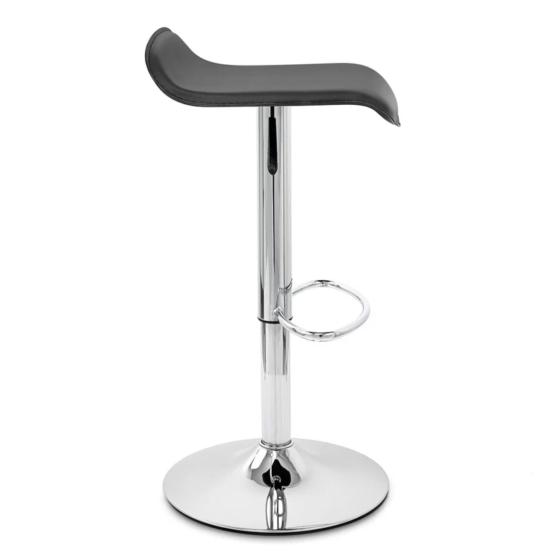 Chaise de Bar Faux Cuir Chrome - Zars Noir