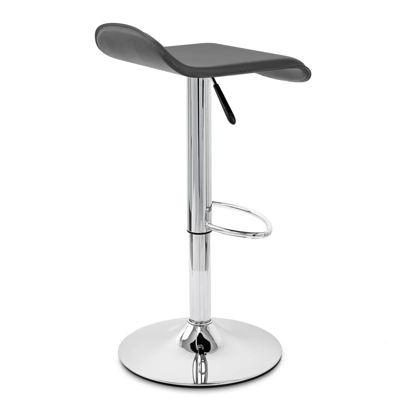 Chaise de Bar Faux Cuir Chrome - Zars Noir