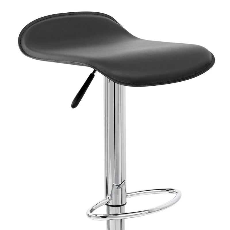 Chaise de Bar Faux Cuir Chrome - Zars Noir