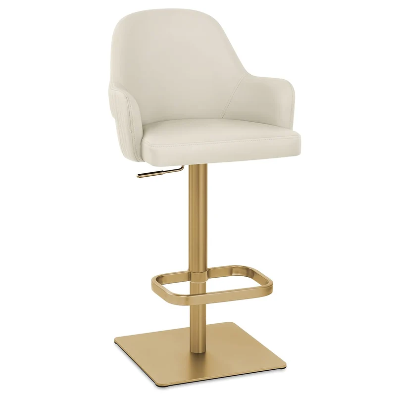 Tabouret de bar doré - Toni Crème