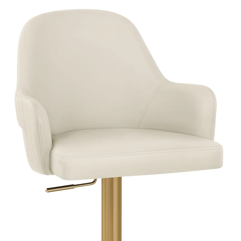 Tabouret de bar doré - Toni Crème