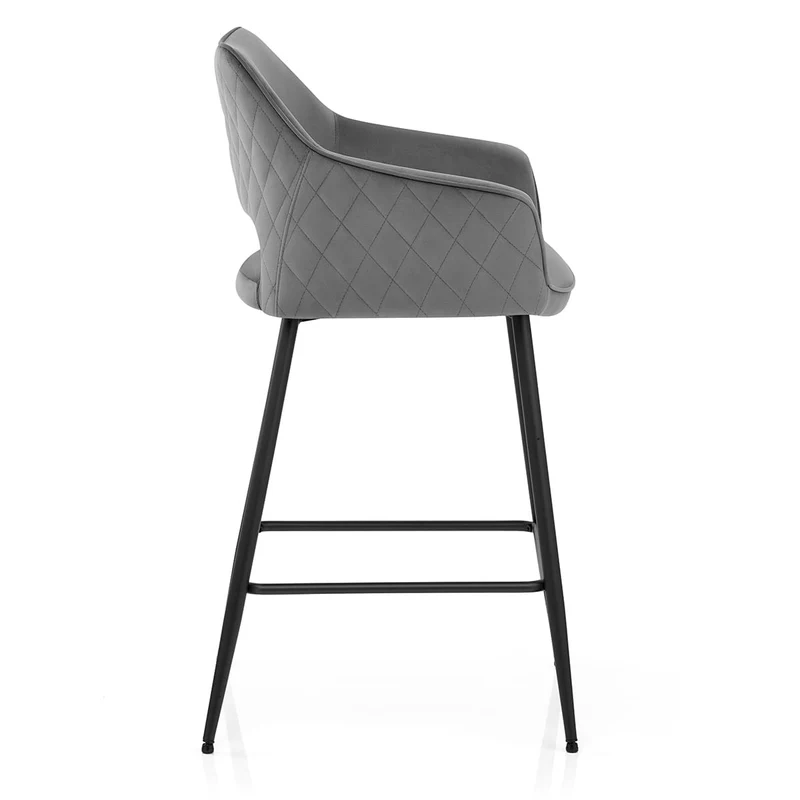 Chaise de bar Velours - Viola Gris