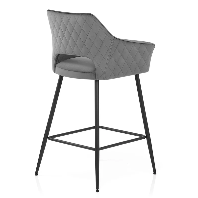Chaise de bar Velours - Viola Gris