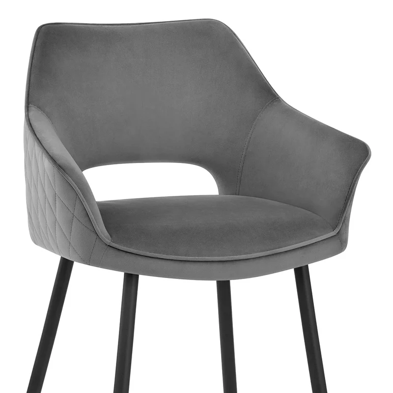 Chaise de bar Velours - Viola Gris