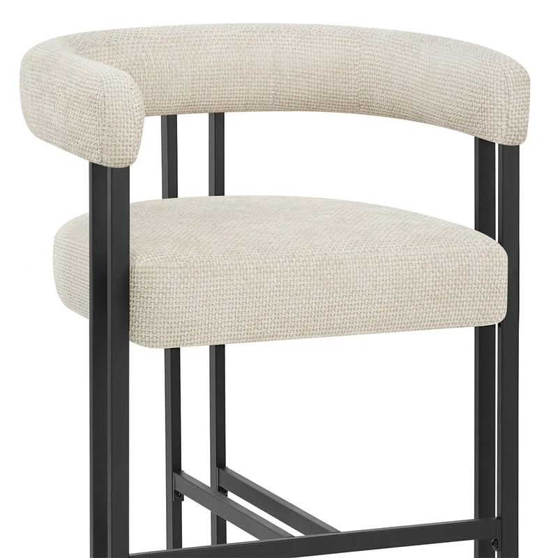 Tabouret de Bar Tissu - Gigi Crème