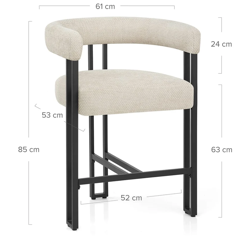 Tabouret de Bar Tissu - Gigi Crème
