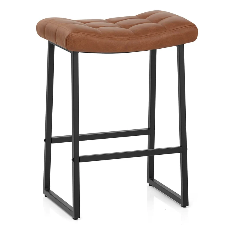 Tabouret Faux Cuir - Jago Marron
