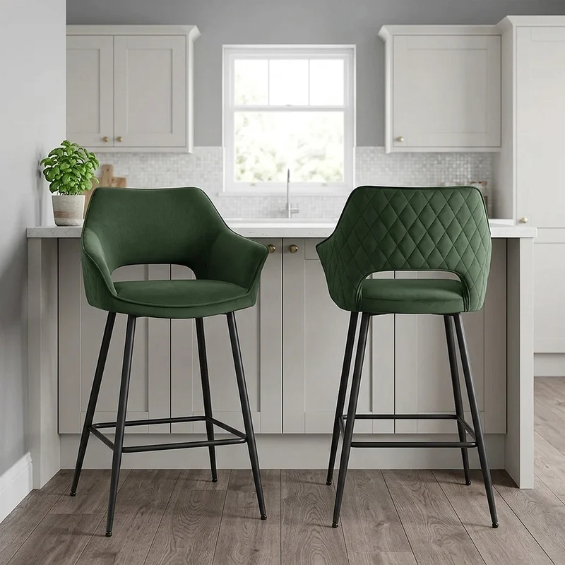 Chaise de bar Velours - Viola Vert
