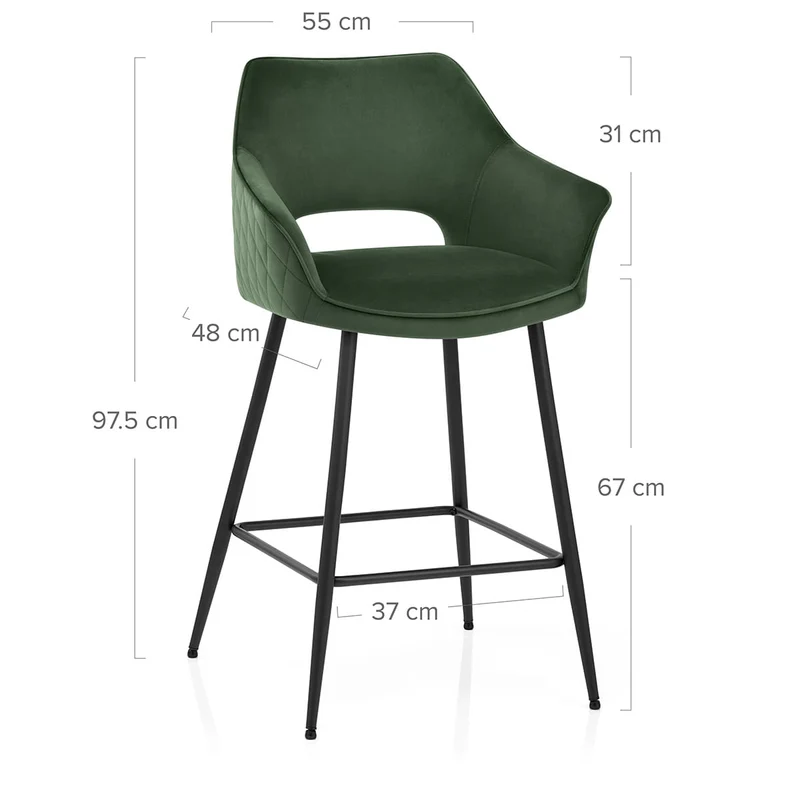 Chaise de bar Velours - Viola Vert