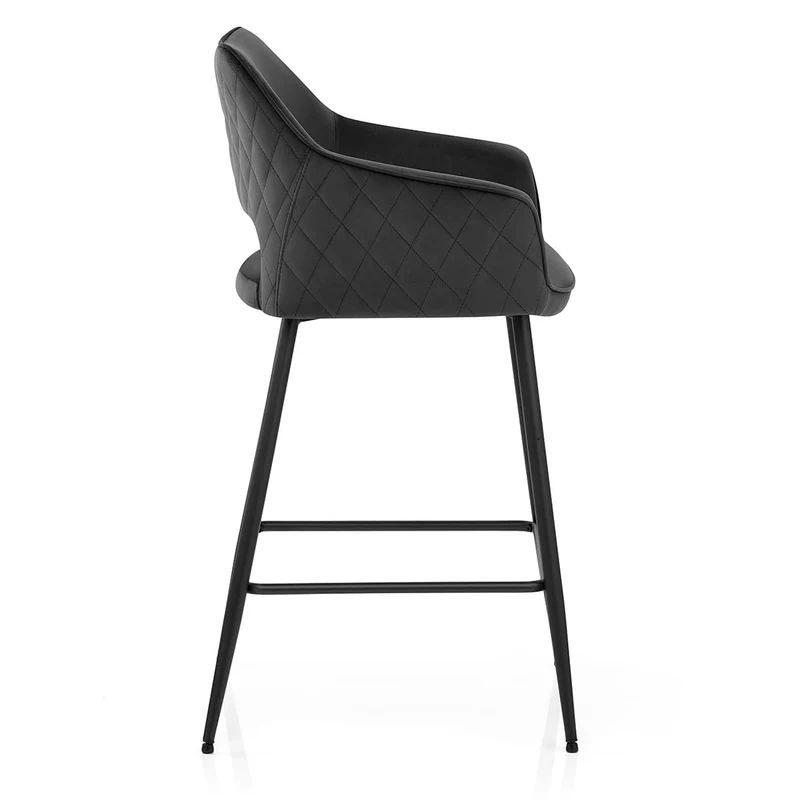 Chaise de bar Velours - Viola Noir