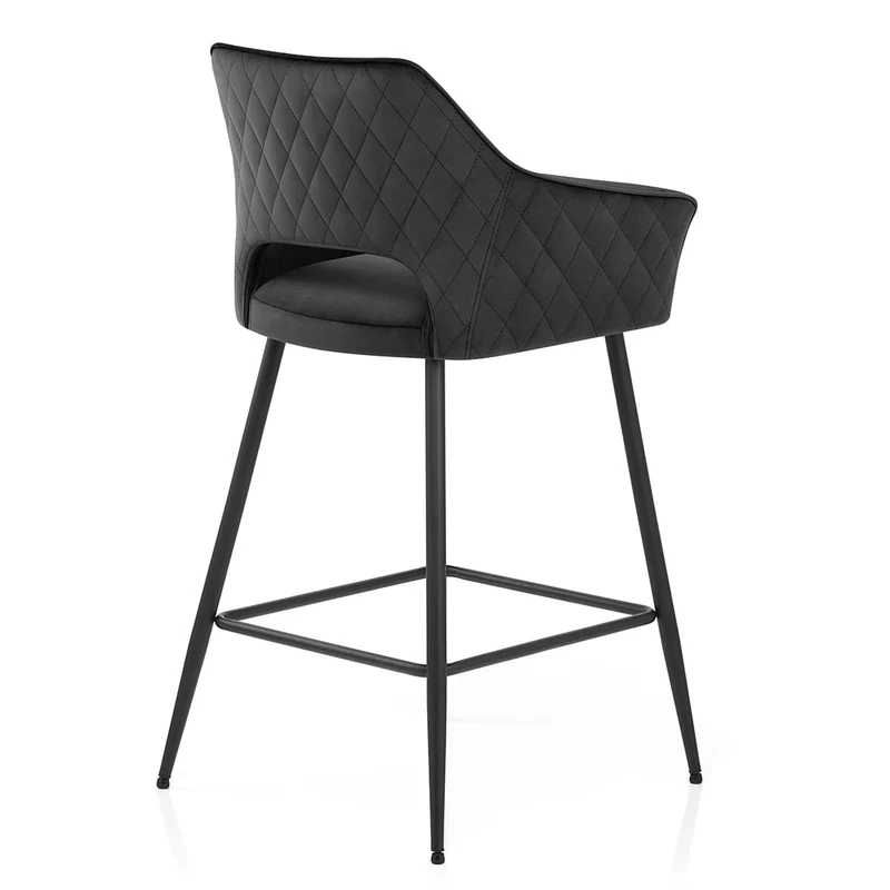Chaise de bar Velours - Viola Noir
