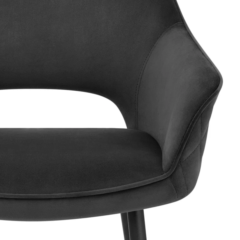 Chaise de bar Velours - Viola Noir