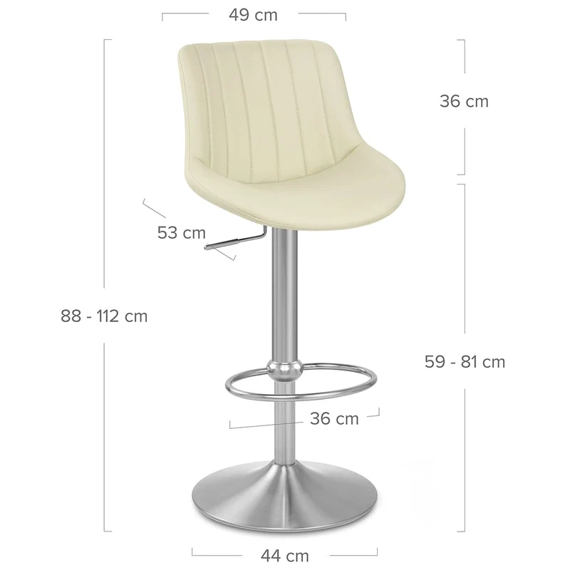 Tabouret Cuir Véritable - Versailles Crème