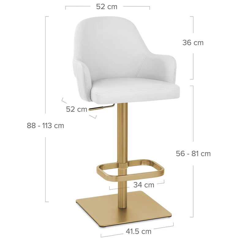 Tabouret de bar doré - Toni Blanc
