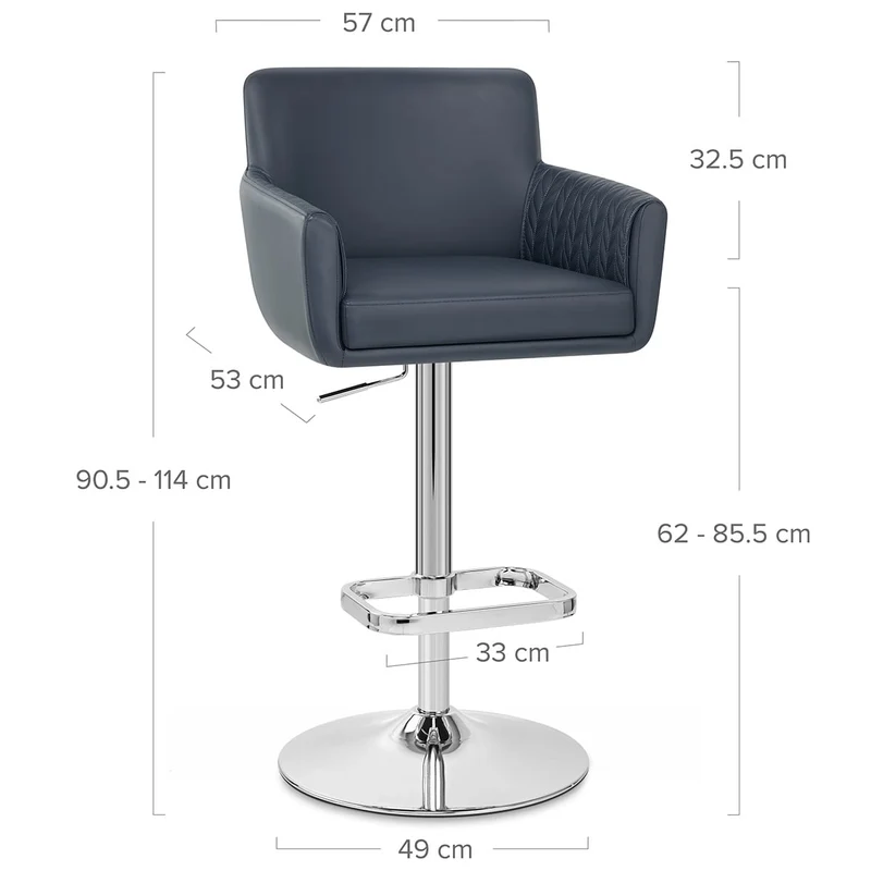 Tabouret Faux Cuir - Felipe Bleu