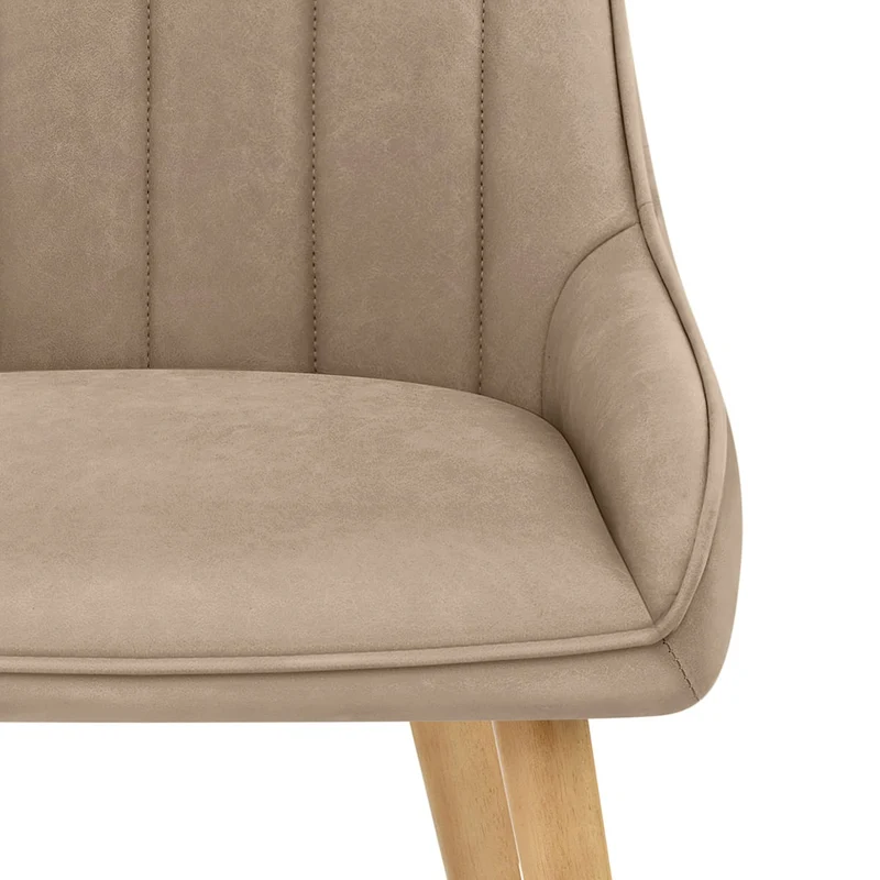 Chaise Bois Faux Cuir - Rosa Taupe
