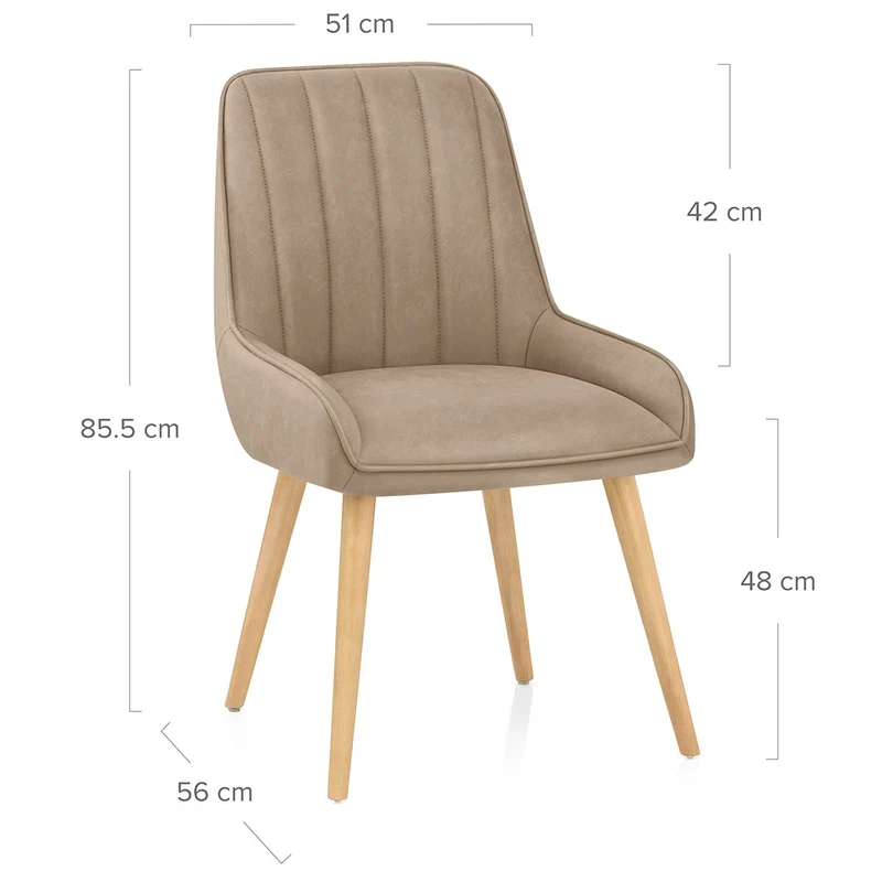 Chaise Bois Faux Cuir - Rosa Taupe