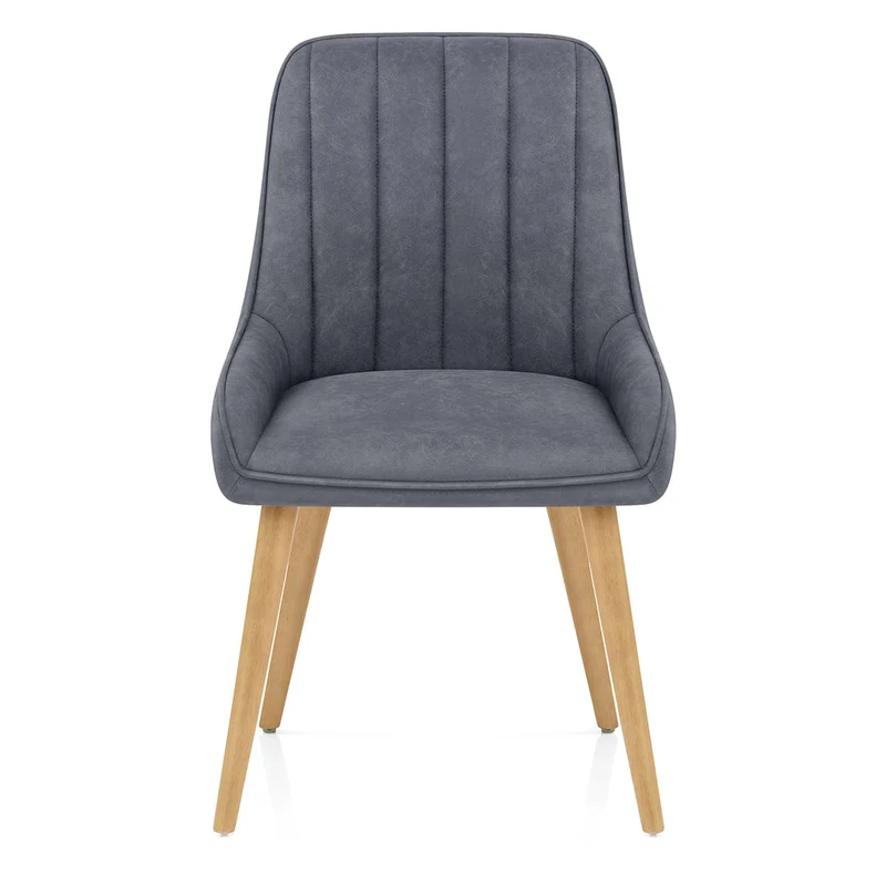 Chaise Bois Faux Cuir - Rosa Bleu