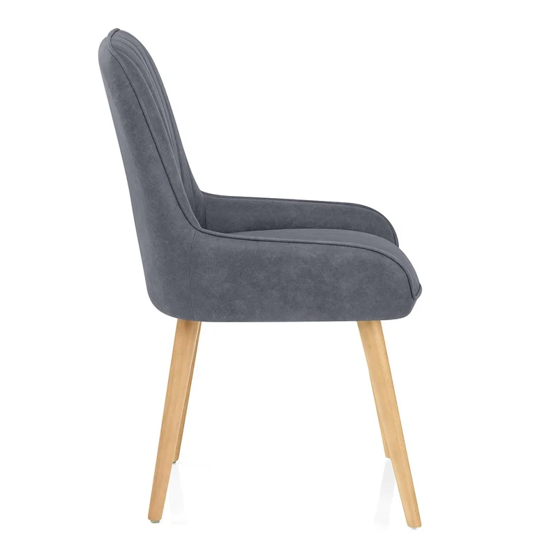 Chaise Bois Faux Cuir - Rosa Bleu
