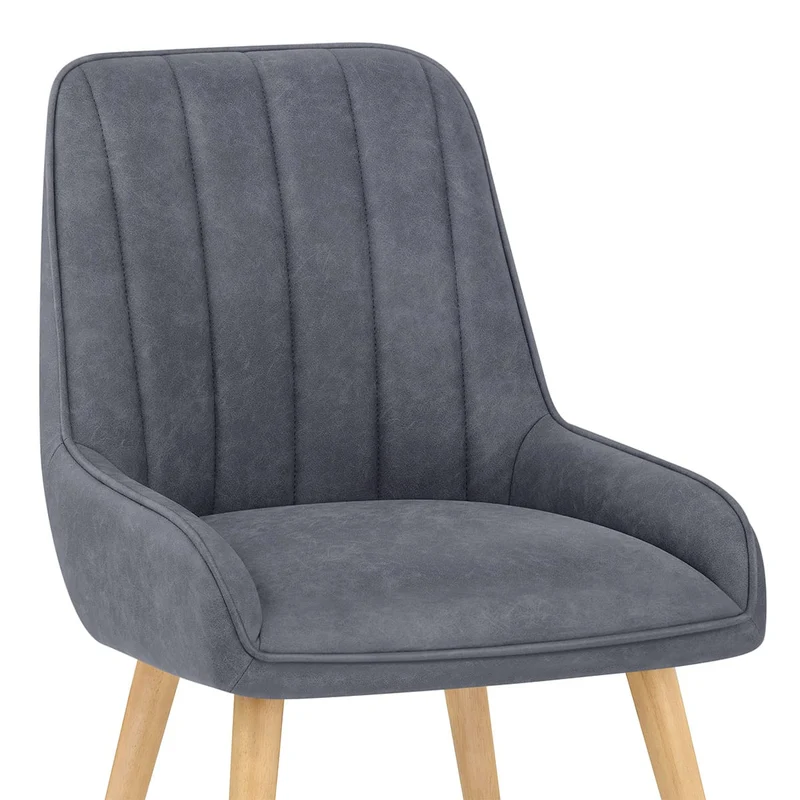 Chaise Bois Faux Cuir - Rosa Bleu