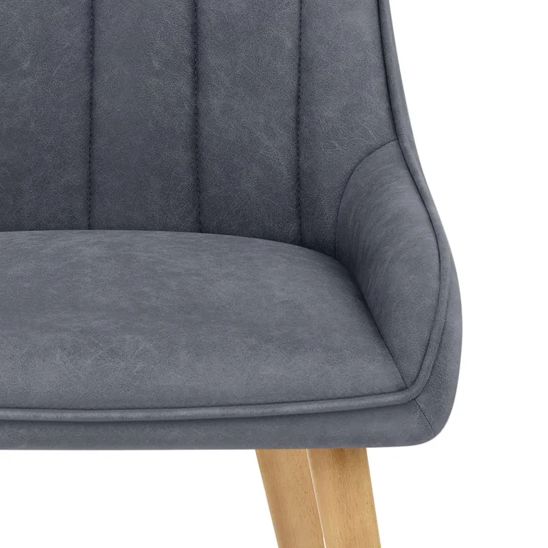 Chaise Bois Faux Cuir - Rosa Bleu