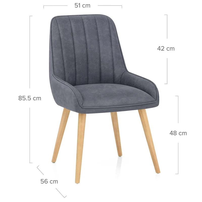 Chaise Bois Faux Cuir - Rosa Bleu