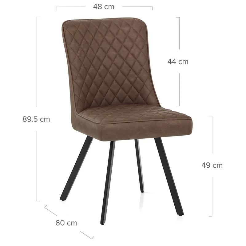 Chaise Faux Cuir - Pascal Marron