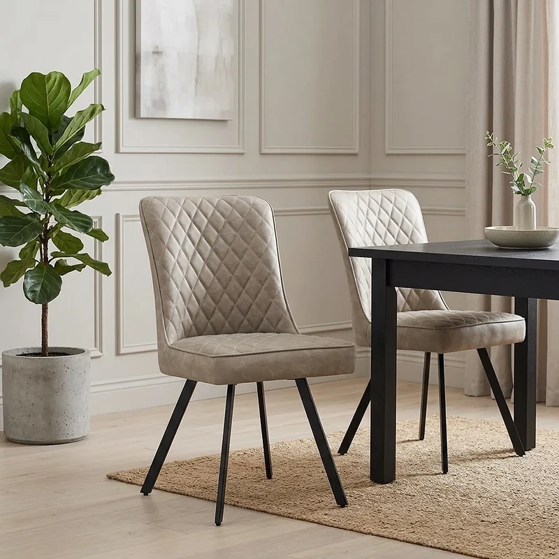 Chaise Faux Cuir - Pascal Taupe