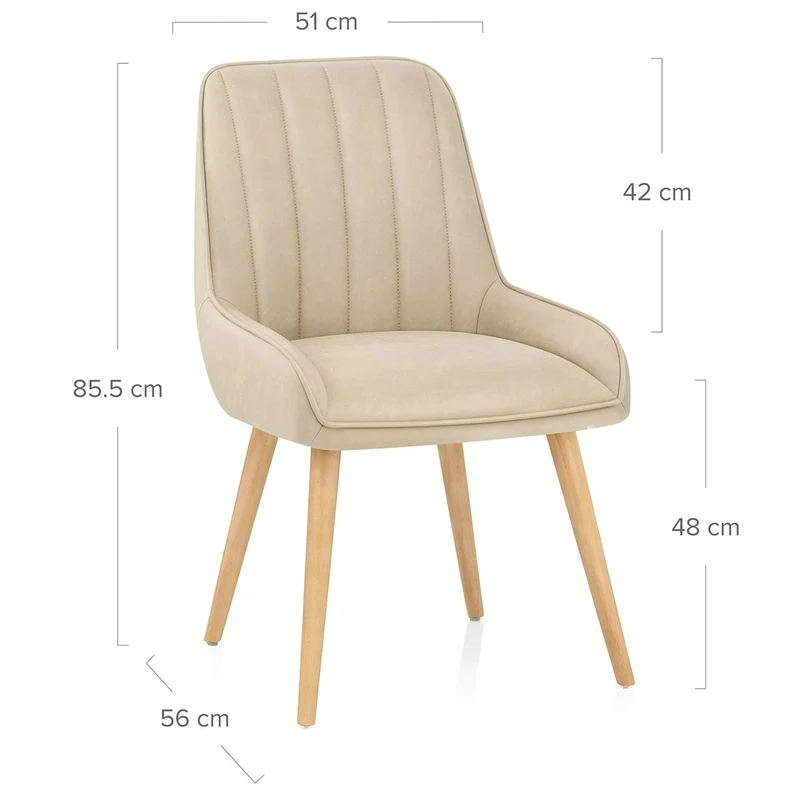 Chaise Bois Faux Cuir - Rosa Crème