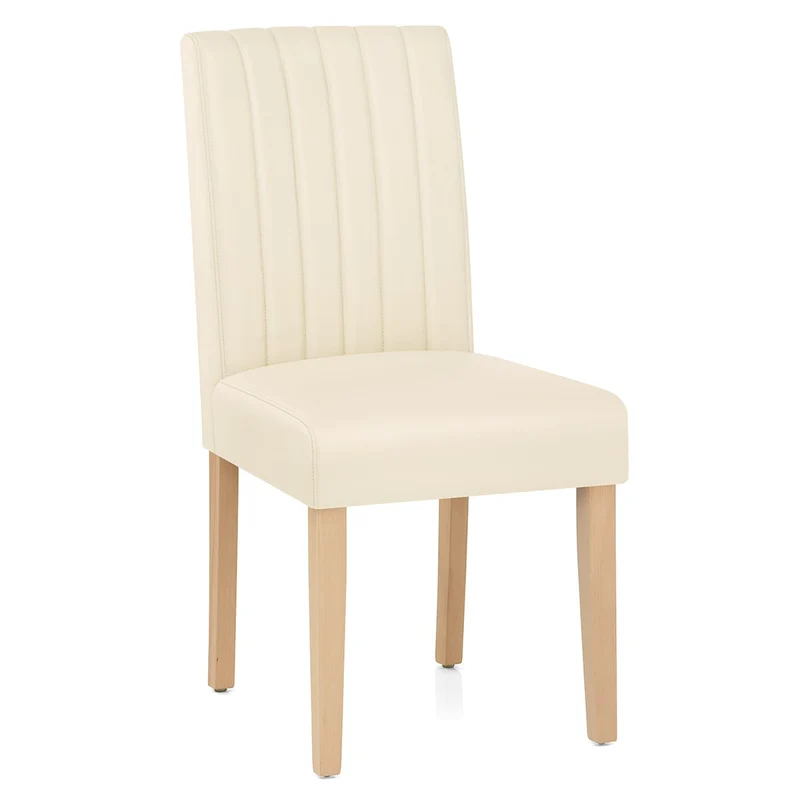 Chaise Cuir Véritable - Newbury Crème