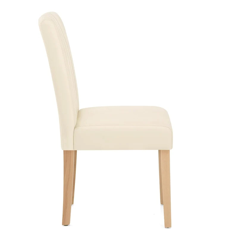 Chaise Cuir Véritable - Newbury Crème