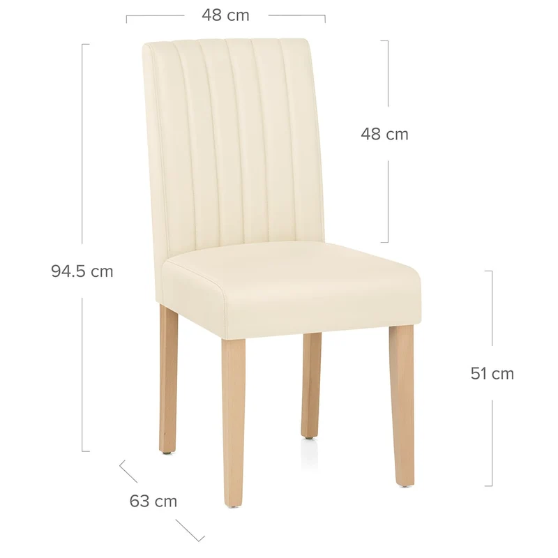 Chaise Cuir Véritable - Newbury Crème