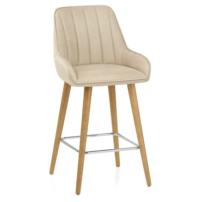 Tabouret de Bar Bois - Rosa Crème