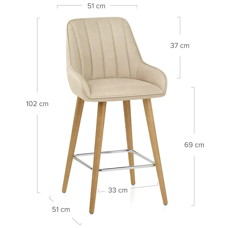Tabouret de Bar Bois - Rosa Crème