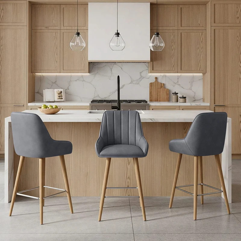Tabouret de Bar Bois - Rosa Bleu