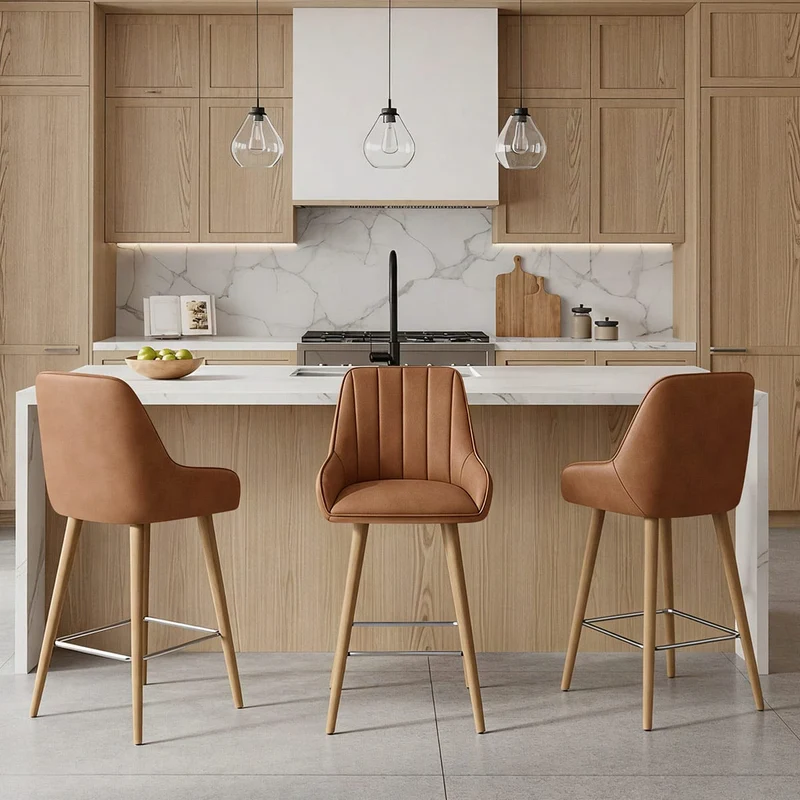 Tabouret de Bar Bois - Rosa Marron