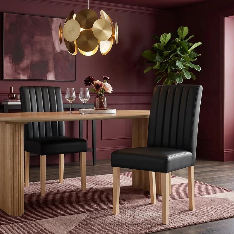 Chaise Cuir Véritable - Newbury Noir