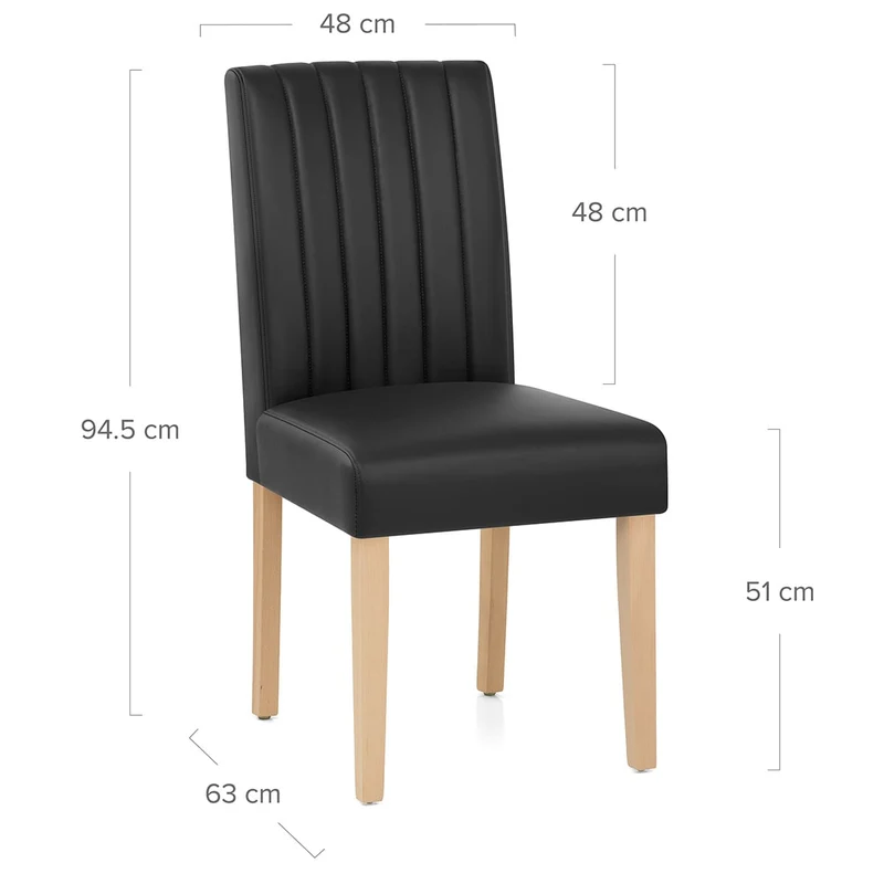 Chaise Cuir Véritable - Newbury Noir