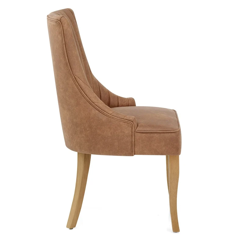 Chaise Faux Cuir - Eton Marron