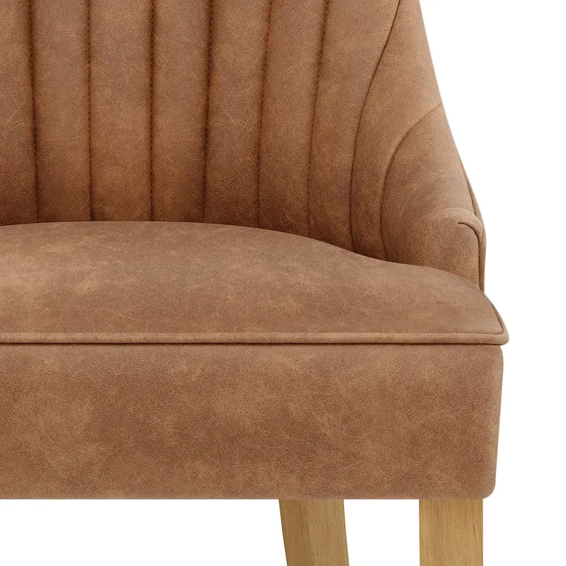 Chaise Faux Cuir - Eton Marron