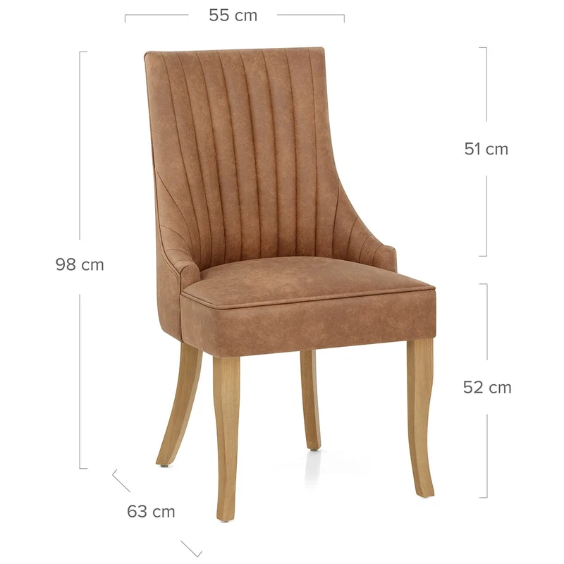 Chaise Faux Cuir - Eton Marron