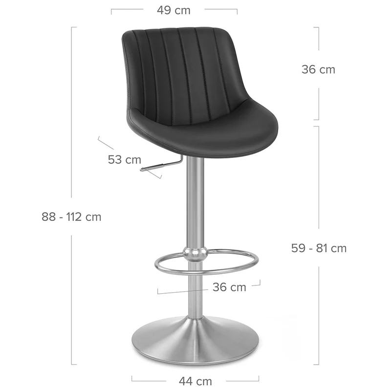 Tabouret Cuir Véritable - Versailles Noir