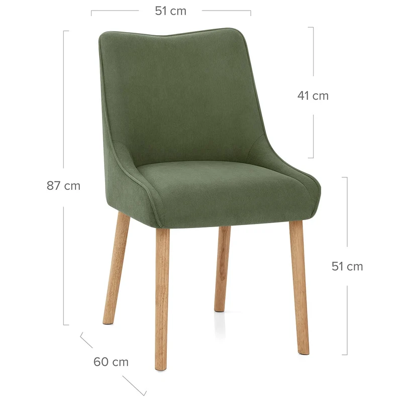 Chaise Tissu Bois - Isabella Vert